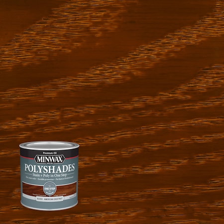 Minwax Minwax PolyShades Semi-Transparent Gloss American Chestnut Stain/Polyurethane Finish 1/2 pt 214754444